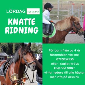Knatteridning från ca 4 år
